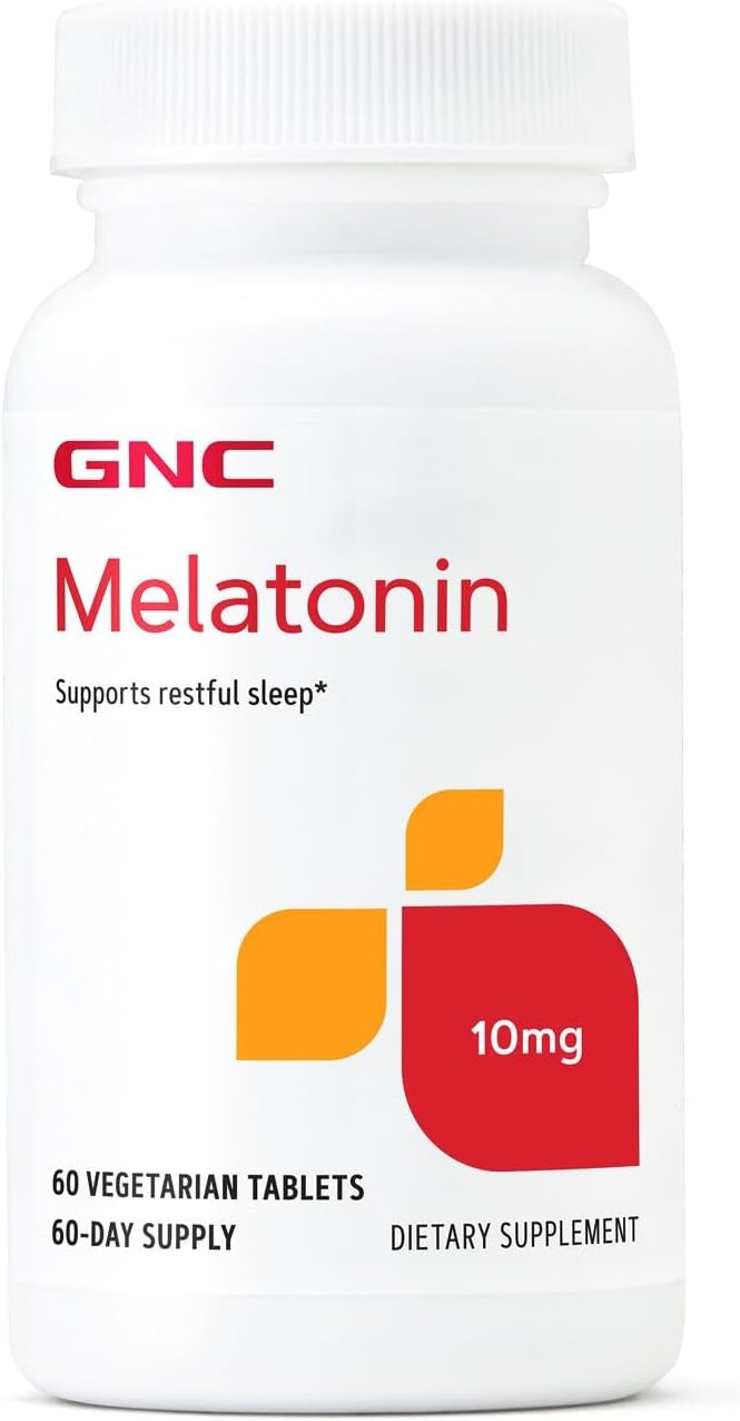 GNC Melatonin 10mg Supplement, Supports Restful Sleep, 60 Servings