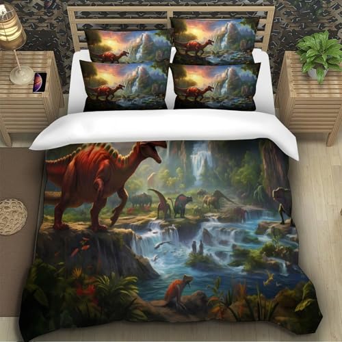 Housse de Couette 3D Effet Prehistoric en Microfibre Premium