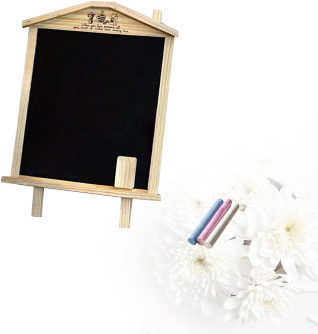 Wooden Decorative Chalkboard Message Board with Stand 26cm for Home