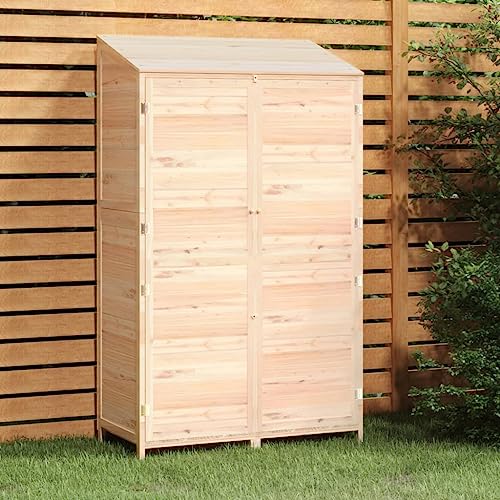 Armario para exteriores, cobertizo de 102 x 52 x 174,5 cm, madera maciza de abeto para exterior, jardín, terraza