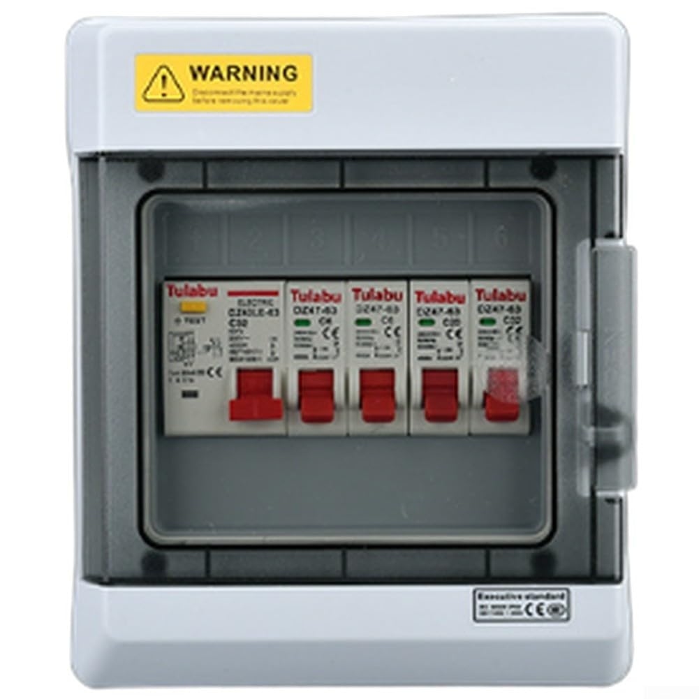 Caja de distribución, IP65 impermeable de 4 vías de fuente de alimentación disyuntor caja RCD para garaje al aire libre RV, PC ABS blanco