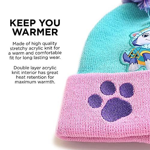 Image of Nickelodeon Girls Winter Hat and Mittens Set, Paw Patrol's Marshall, Chase and Skye Toddler Beanie for Ages 2-4