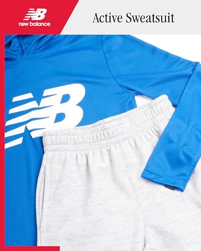 New Balance Boys' Active Sweatsuit - 2 Piece Waffle Knit Hoodie Sweatshirt and Sweatpants - Jogger Pants Set for Boys, 8-162