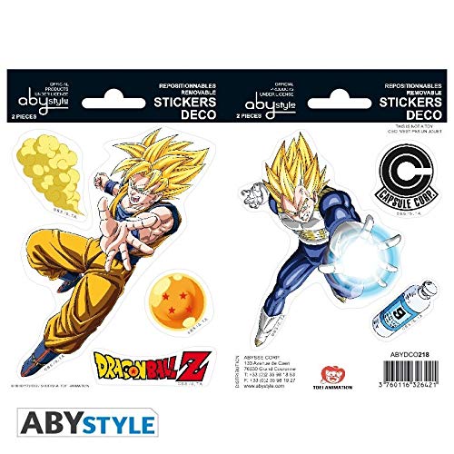 Abysse Corp Pegatinas - 16x11cm/ 2 Caras - DBZ/ Goku-Vegeta
