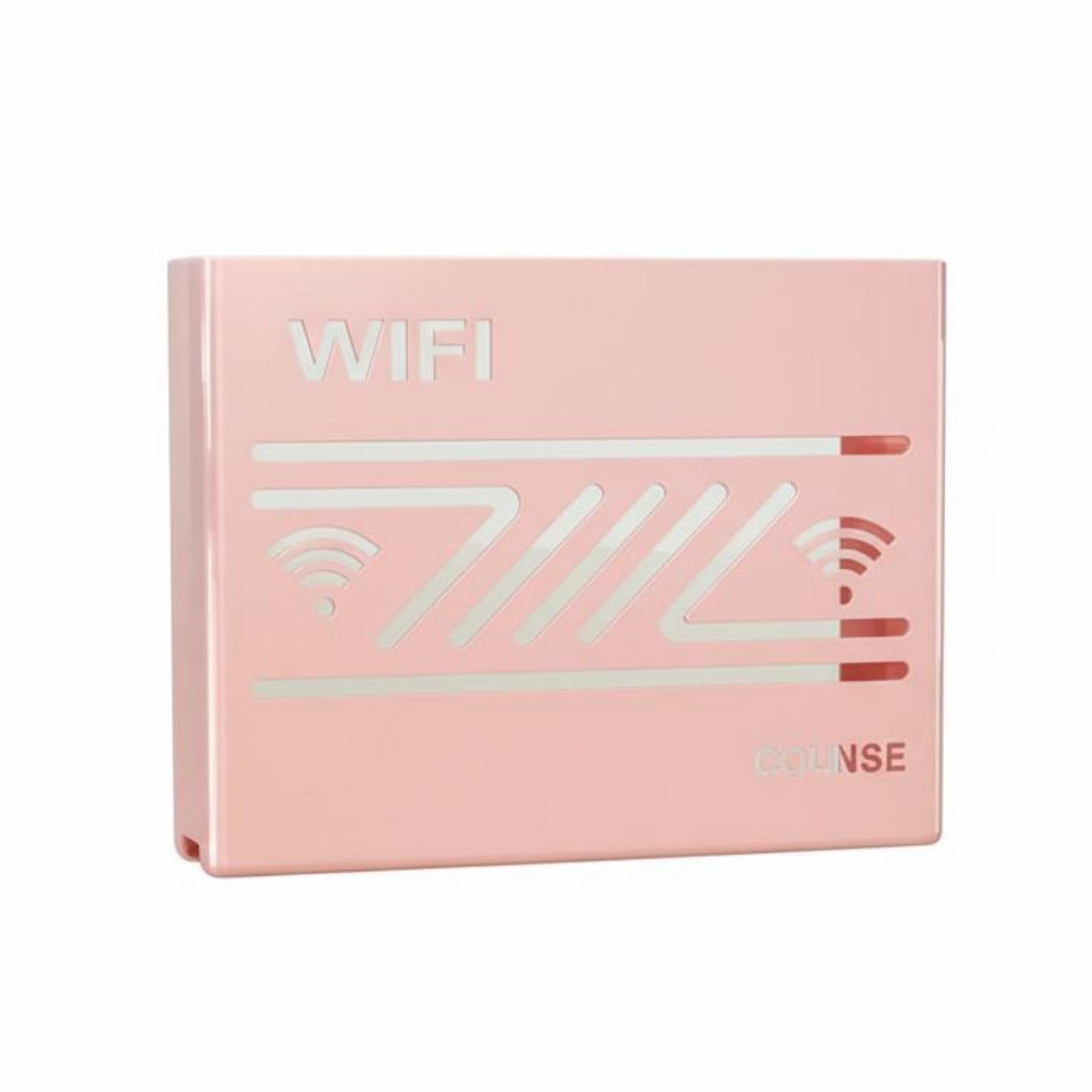 Drill-No-Drill Installation WiFi Router Storage Box Space-Saving Router Storage Box Multi-Functional Easy Assembly, Pink Large-image-35