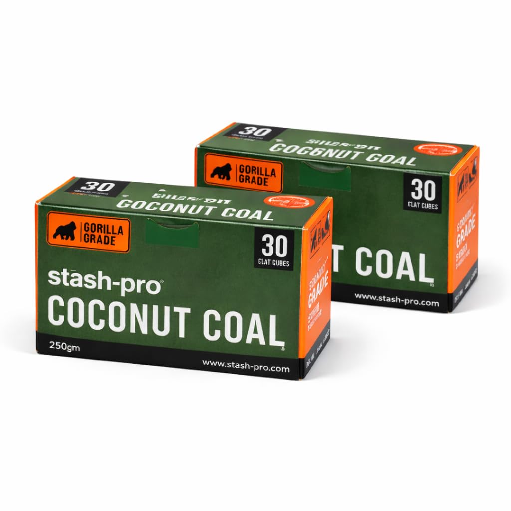 Stash-Pro Coconut Coal Flat Cubes | Gorilla Grade | Long Burn | Low Odour | Low Ash | 250g per Box (2, Flat Cube)-image-42