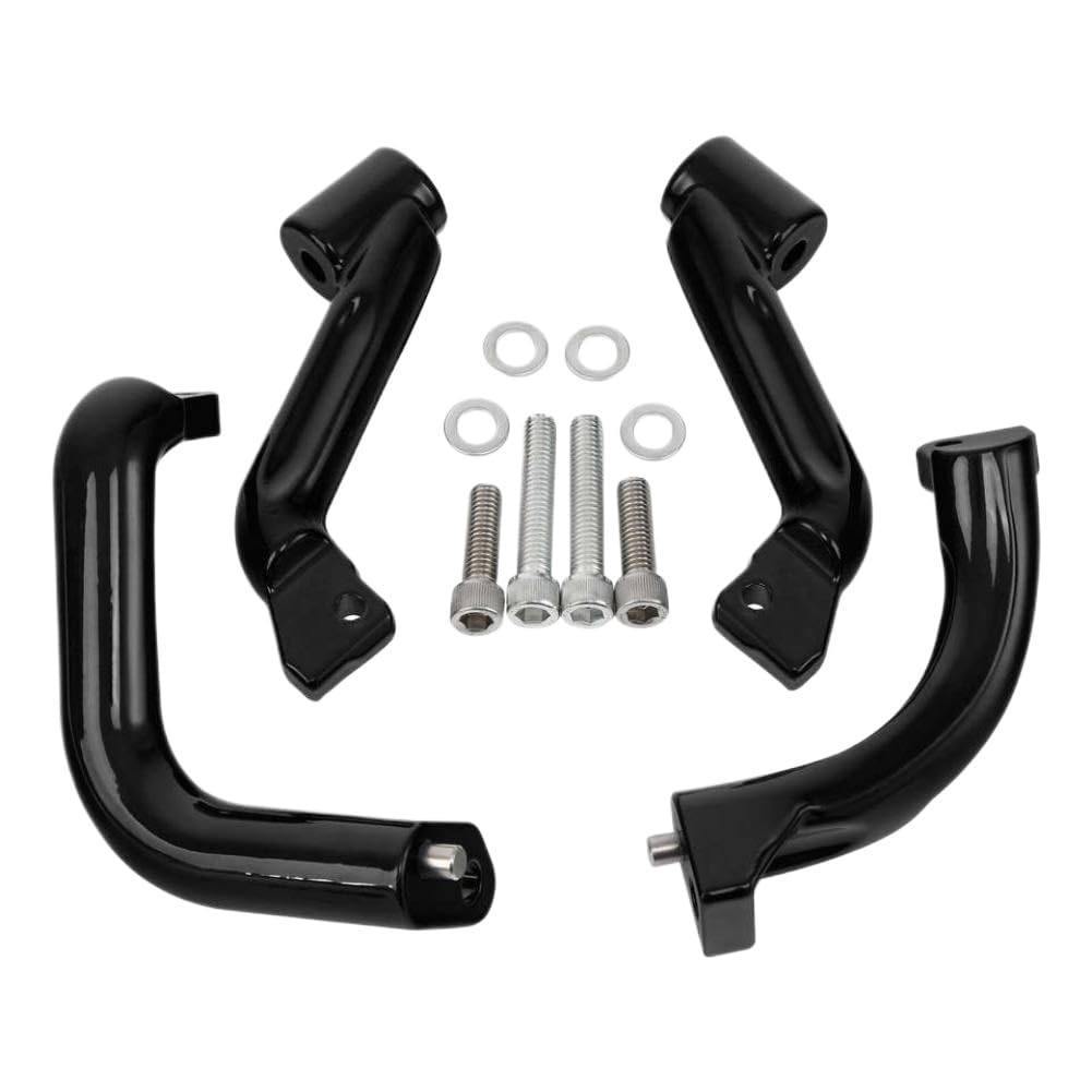 Quqkuazaf Black Motorcycle Driver Floorboard Footboard Mount Bracket Kit Compatible With Harley-Davidson Touring Road King 2017-2025(Black)