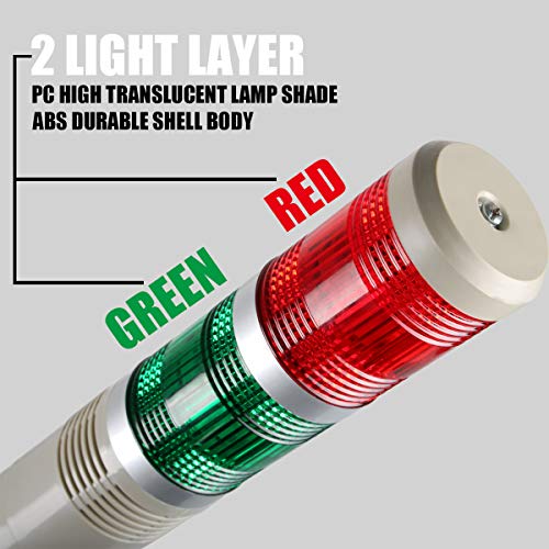 Luban Industrial Signal Light, Column Led Alarm Tower Lamp Light Flash Indicator, 2-Layer Stack Led Warning Light For Safety (110V/Steady On Light) #TOP2