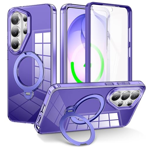 Étui violet Samsung Galaxy S26 Plus antichoc doté d'une double protection rabat et film avant