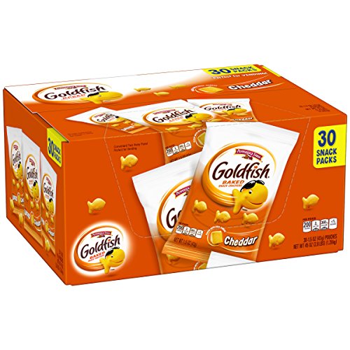 Pepperidge Farm Goldfish Cheddar Crackers, 45 oz. Multi-pack Box, 1.5 oz. Snack Packs