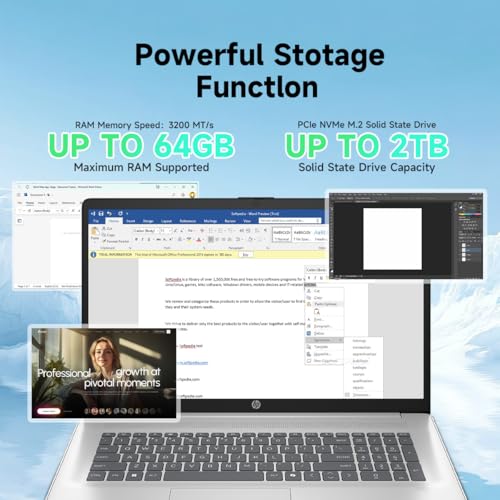 Image of HP Premium 17 inch Touchscreen Laptop, AMD Ryzen 5 7430U, 17.3 inch HD+ Touch Screen, 16GB RAM, 1TB SSD, WiFi 6, BT 5.4, Copilot, Windows 11 Pro, Laptop Computer for Work School Home Office Business