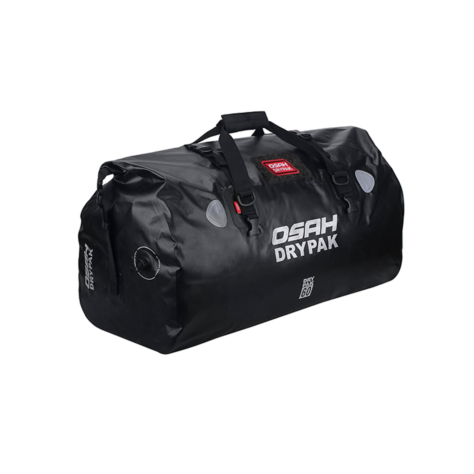 Bolsa Seca Impermeable para Motocicleta,Cola de Equipaje Bolsa，Gran Espacio de Almacenamiento，los Hombros Adecuada para Ciclismo, Camping, Deportes Acuáticos(Negro, 60L)