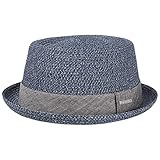 GARNITURBAND AUS STOFF // Um den charakteristischen Sommerhut in Porkpie-Form legt sich ein meliertes, farblich gekonnt abgesetztes Garniturband, das mit dem edlen Design perfekt harmoniert