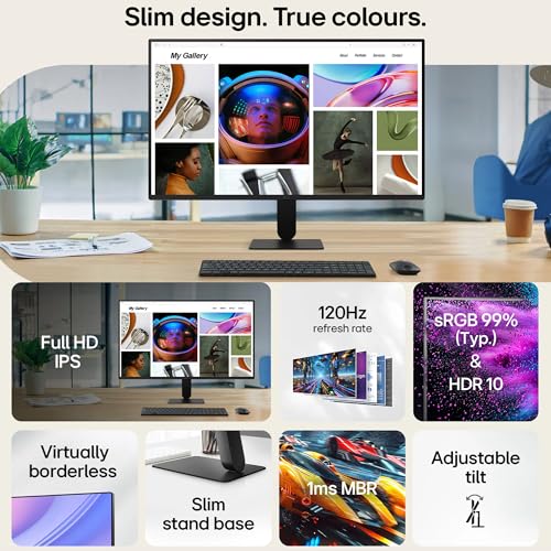 Image of LG 27U411A-BD 68.5 cm (27 Inch) FHD (1920x1080) IPS Monitor, 1ms(MBR), 120Hz, Anti-Glare, sRGB 99%(Typ.), HDR10, 3-Side Virtually Borderless, Reader Mode, Flicker Safe, VGA, HDMI, Slim Stand, Black
