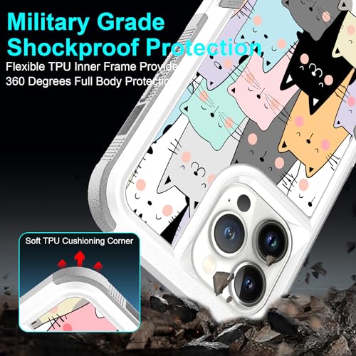 Candykisscase Case for iPhone 13 Pro, Cute Cats Funny Pattern Shock-Absorption Hard PC and Inner Silicone Hybrid Dual Layer Armor Defender Case for iPhone 13 Pro - image 6
