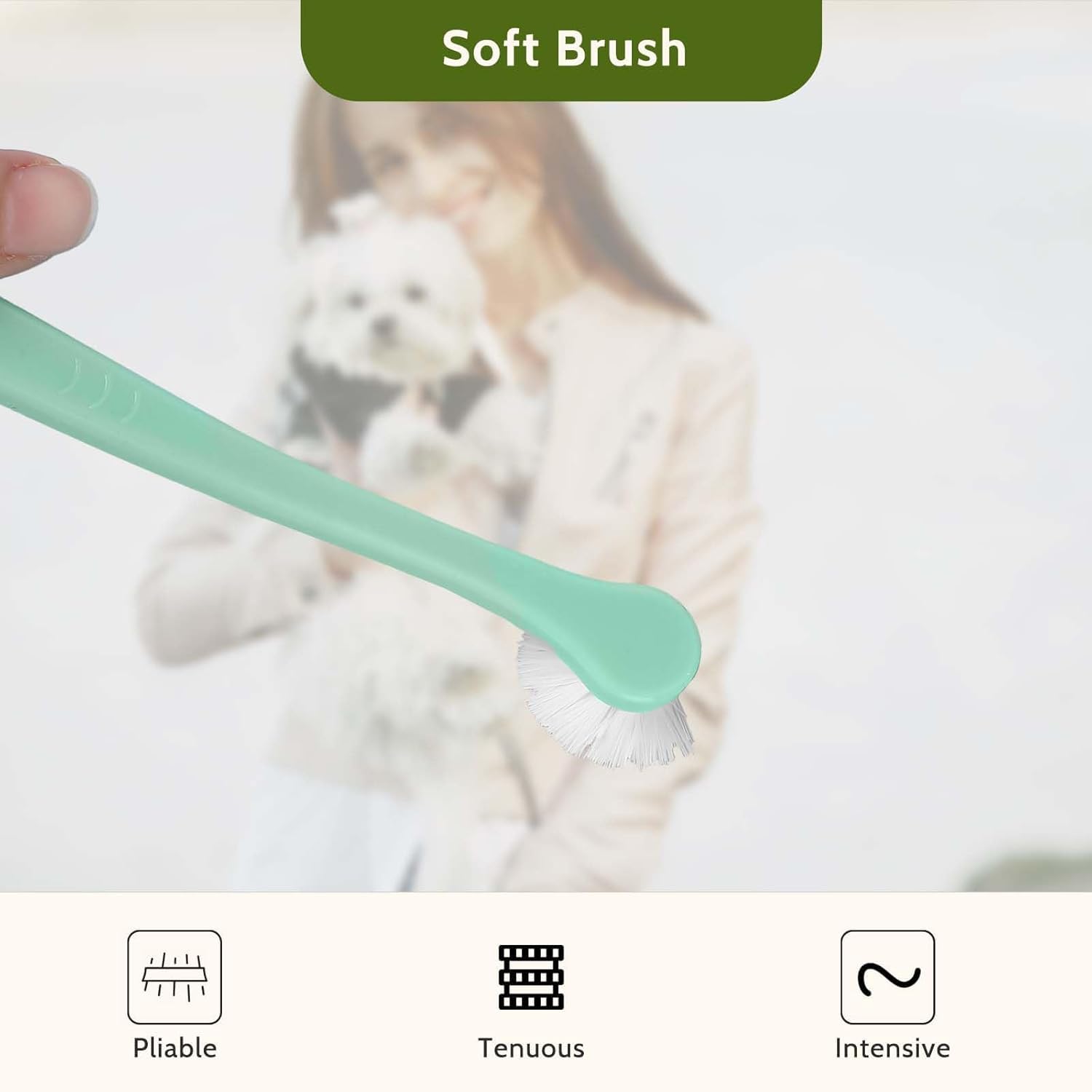 Paquete de 2 cepillos de dientes suaves para mascotas pequeñas, mini cepillo de dientes para perros y gatos con cerdas de nailon suave, cepillo de dientes manual portátil para cachorros