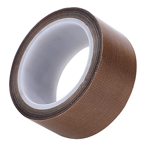 High Temp Tape 10 meters PTFE Tape Heat Resistant Cloth Insulation Adhesive Roll Vacuum Consumables for Sealing Machines, High temperature Roller Coatings(Thickness 0.13* width 19mm* length 10m)