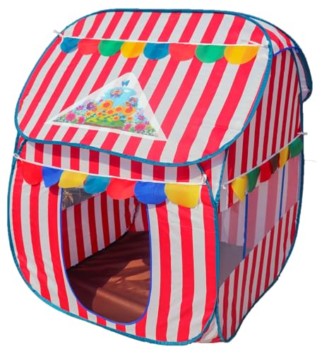 Image of Homecute Foldable Pop Up Hut Type Kids Toys Play Tent House for Boys and Girls (Medium Size Red-White)