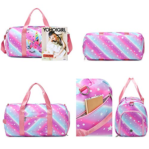 Duffle Bag for Grils Sport Gym Bag Weekender Carry On Workout Duffel Overnight Shoulder Bag with Shoe Compartment… - Image 6