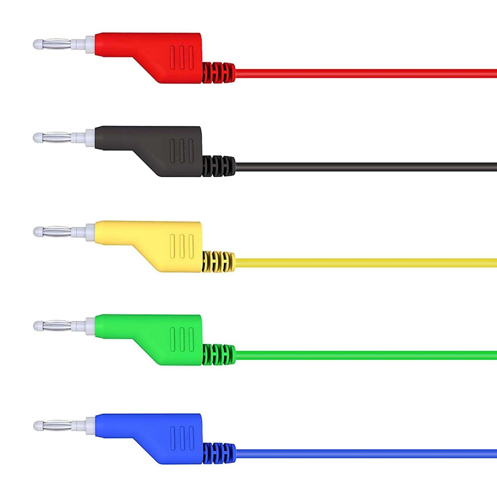 50 PZ Impilabile Banana un Spina Banana Cavi di Prova Morbido di Prova Elettrico Filo 3.3Ft/1 per Multimetro 1000V 15A