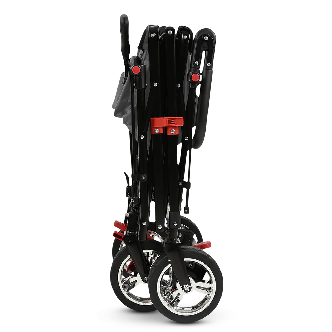 FUXLIFE Carrito Plegable FX-CT700 Gris con Frenos, Asiento Acolchado, asa Ajustable, Carro Resistente para excursiones, jardín y Playa, Plegable y Compacto