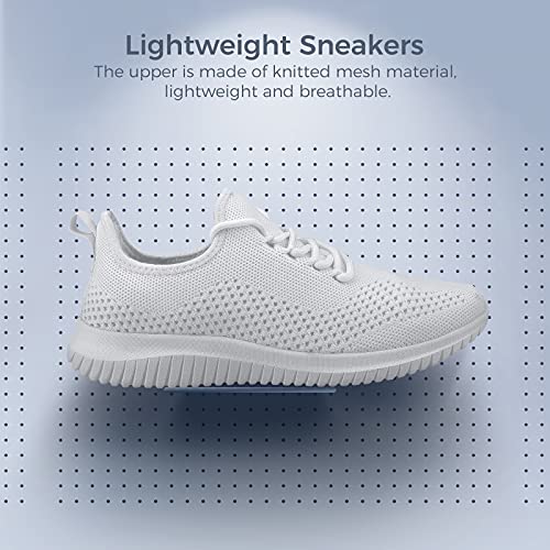 Image of Flysocks Slip On Sneakers for Women-Non Slip Gym Sports Shoes Lightweight Comfortable Walking Tennis Shoes White 11