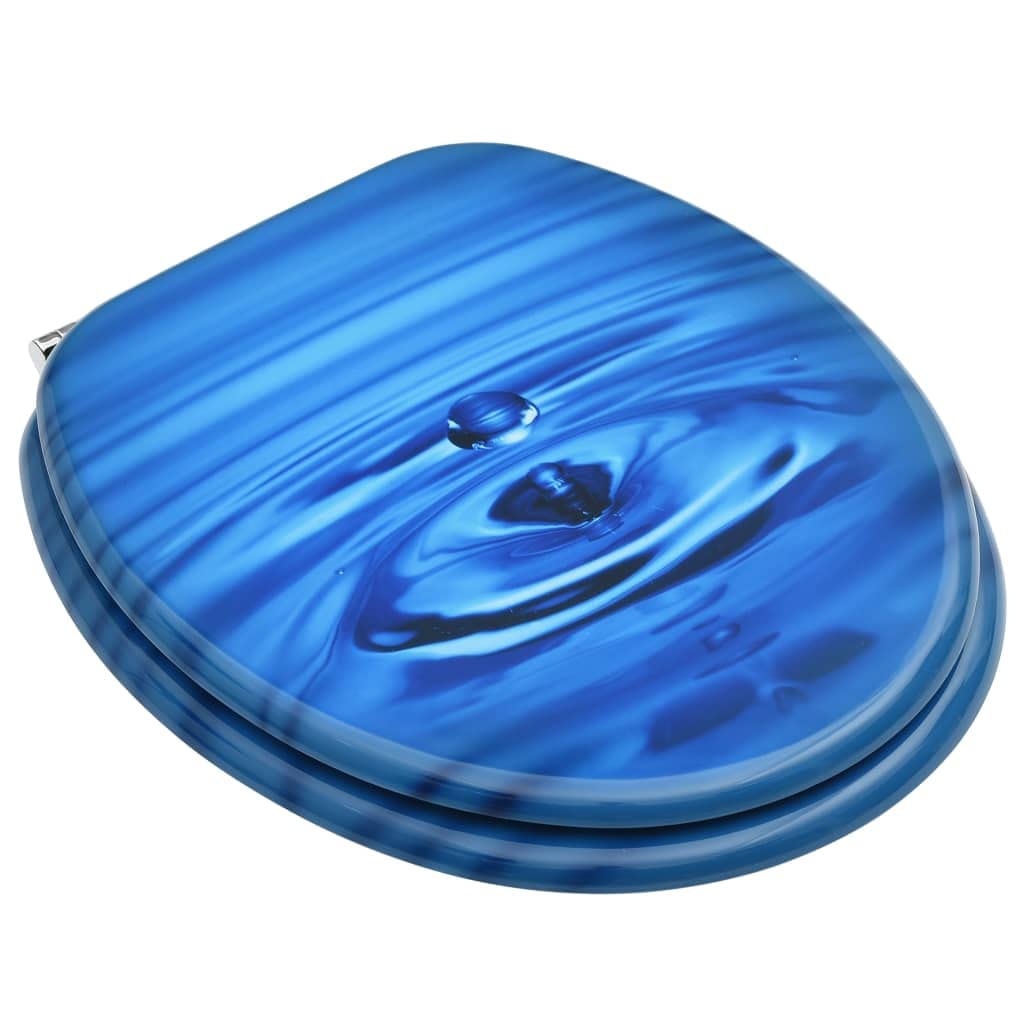 Sedile WC sedile sedile WC con coperchio MDF blu gocce d'acqua 02_0002928
