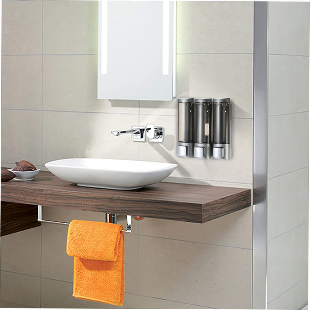 Dispensador de jabón manual de 200 mlx3, caja de champú de pared con tres cámaras, gel de ducha de baño, dispensador de champú líquido para baño, cocina, hotel, restaurante