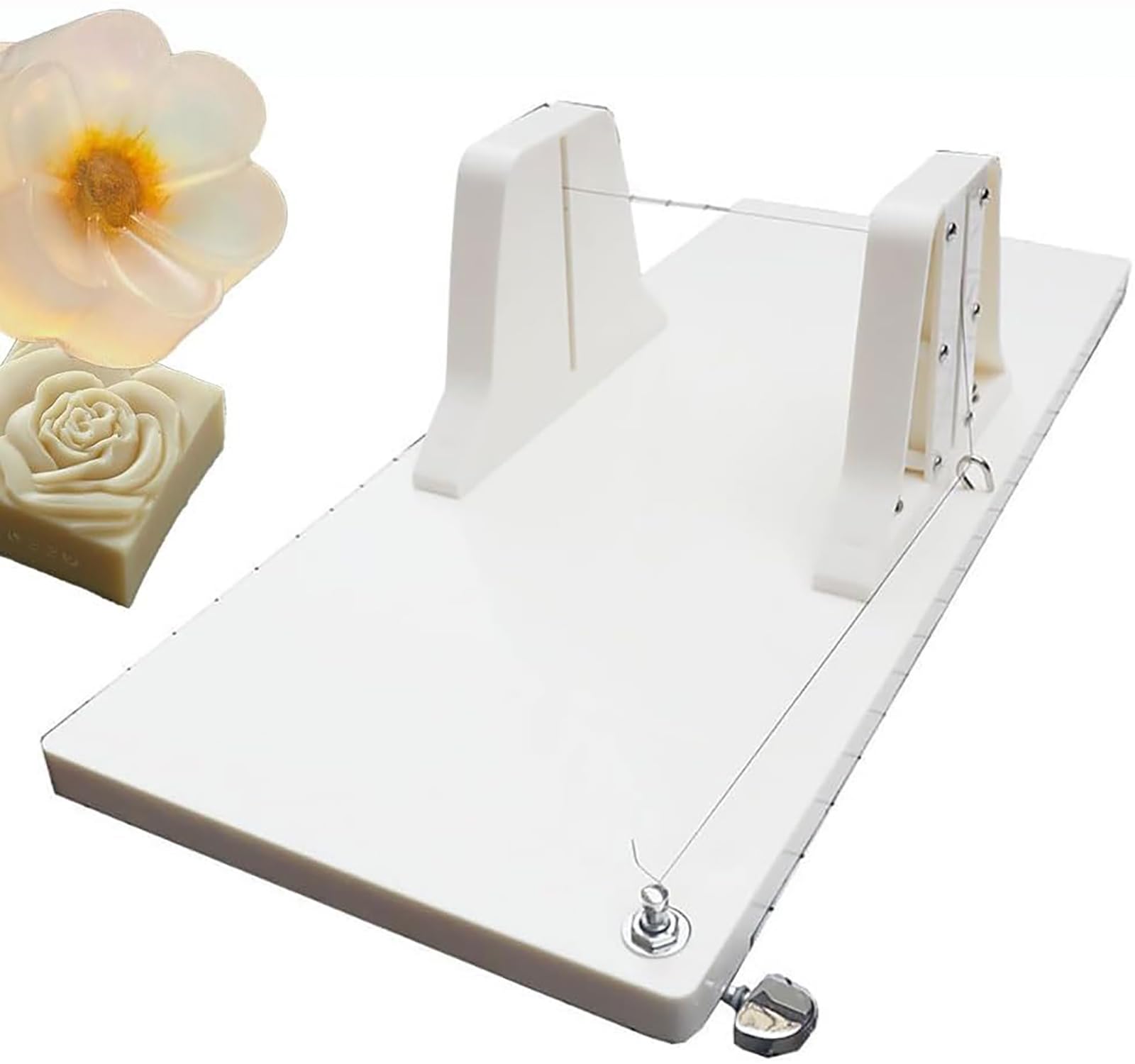 SaryEdge Acrylic Soap Cutter, Slab Soap Cutter with Size Scale, 2-9.5CM Cutting Height Height Adjustable, Easy To Operate, for DIY Soap, Cheese, Butter, Cake, Bread,