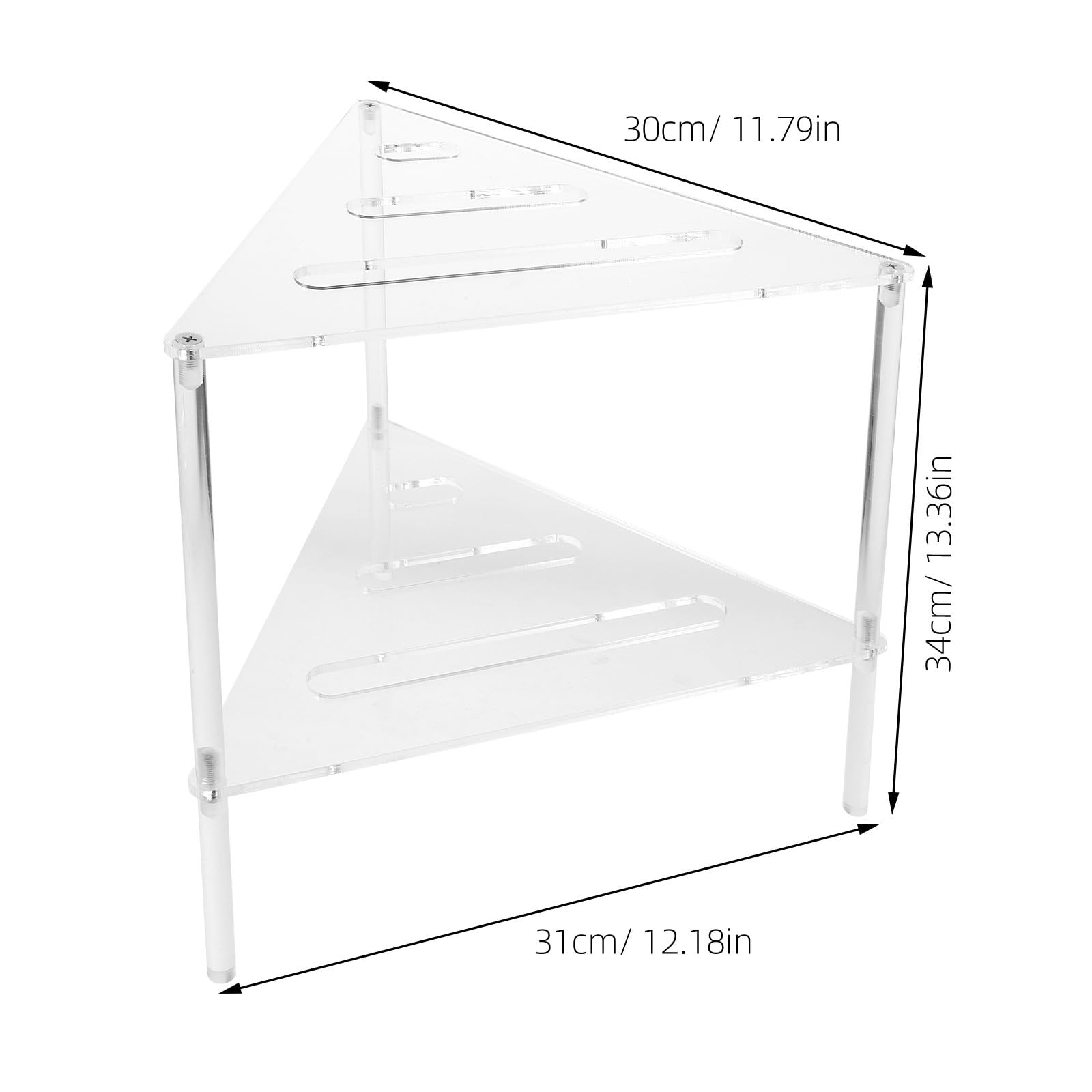 GALPADA Estante de Ducha Acrílico Triangular Moderno para Baño Diseño Hueco Fácil de Limpiar y Soporte Versátil para Plantas y Accesorios