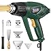 Décapeur Thermique, Pistolet à Air Chaud TECCPO 2000W, 2 Températures 400 ℃/550 ℃,Chauffage rapide,Vitesse du Vent 500L/min, Manche antidérapant, 7 accessoires métalliques, retrait thermiquement