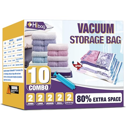 HIBAG Space Saver Bags Vacuum Storage Bags, 10Pack...