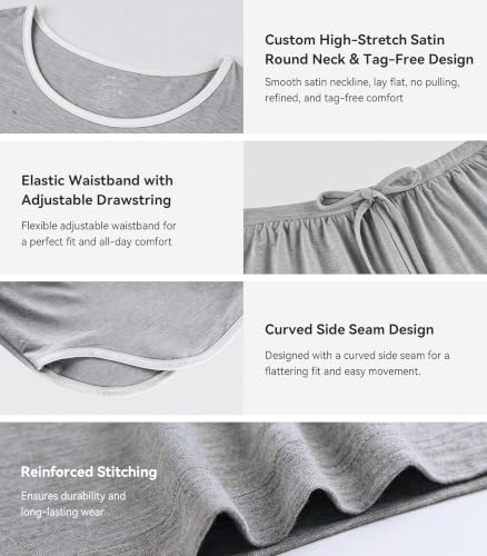 Image of WiWi Bamboo Viscose Womens Pajamas Cooling Sleepwear for Hot Flashes S-4X
