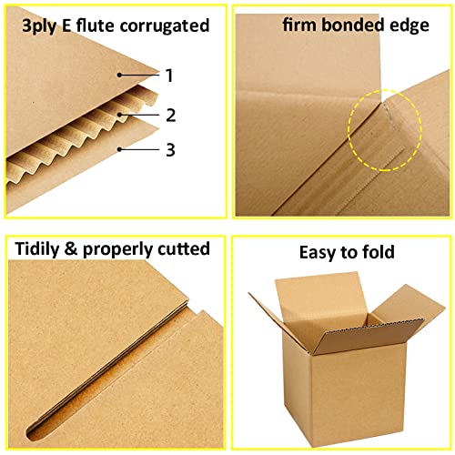 Image of zmybcpack 40 Pack Small Shipping Box 6x6x6 inch, Corrugated Cardboard Mailer Shipping Boxes for Small Business Packing Mailing