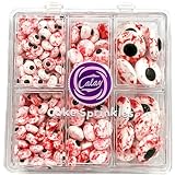 Homipooty Blood mixed size Candy Eyeballs Eyes 80g/2.82oz Edible Candy Eyeballs Bloody Red Eyes Edible Sugar Sprinkles, Cookies, Ice Cream, Cupcake Toppers, Halloween Christmas Supplies