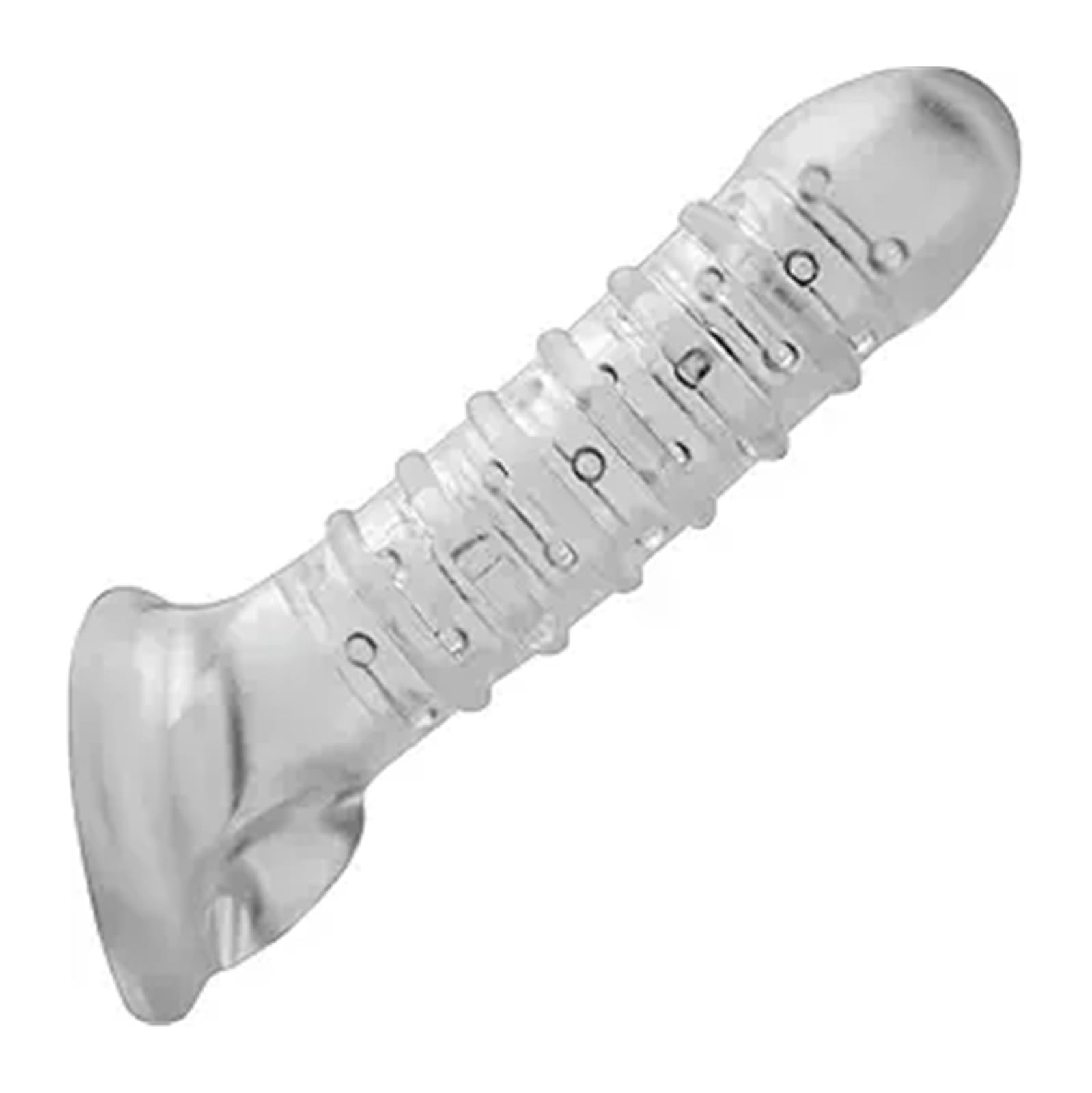 Penis Sleeve Cocks Extender Penig Ring Reusable Silicon Condom Dildo Enlargement Sex Toys for Men G-spot Massager(White)