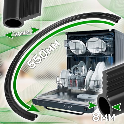 Dichtung Spülmaschine mit Größe 550 mm x 8 mm x 20 mm Gummi Türdichtung Geschirrspüler mit dem Originalcode 481246668912 für Whirlpool C00313059 für Indesit für Ariston - Garantie 5 Jahre - ONIX TECH