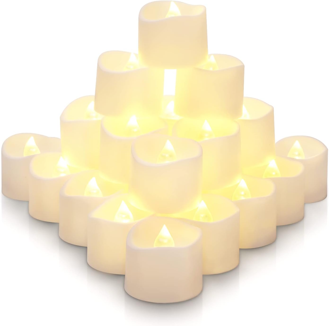 Homemory 24 Pack LED Timer Tealights Flameless Flickering Tea Lights