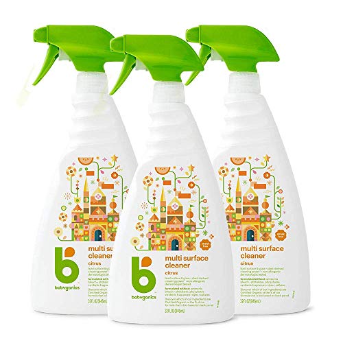 Babyganics Multi Surface Cleaner, Citrus, 32oz Spray Bottle, (Pack of 3)