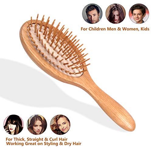 Wecoola Wooden Bristle Hair Brush Is A Wood Brushes With Wooden Bristles Can Stimulate Scalp To Help Scalp Massage & Hair Growth,As Gift For Mother & Father & Friedn All Hair Type #TOP6