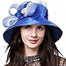 Women Kentucky Church Derby Hat Fascinator Tea Party Wedding Dress Hats (Blue)