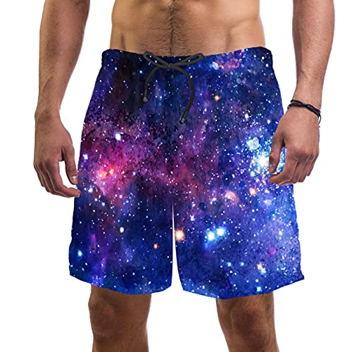 Short de bain pour homme avec motif étoiles aquarelle taille élastique M