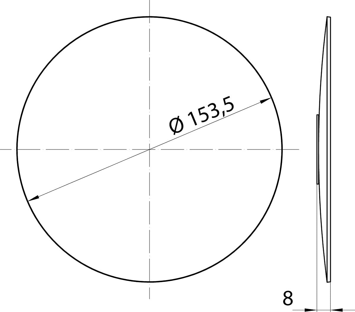 Frasco Lustro samoprzylepne bez obramowania, Ø 153 mm, 3/5/7-krotne, powiększenie: 7-krotne powiększenie