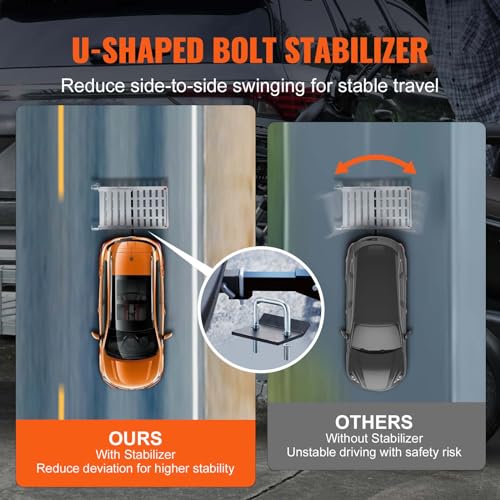 VEVOR Hitch Mount Cargo Carrier, 500LBS Mobility Scooter Carrier with Folding Ramp, Aluminum Trailer Hitch Rack Basket & Stabilizer, Strap, Fits 2" Hitch Receiver for Truck SUV Car, 47.2" x 27.6"