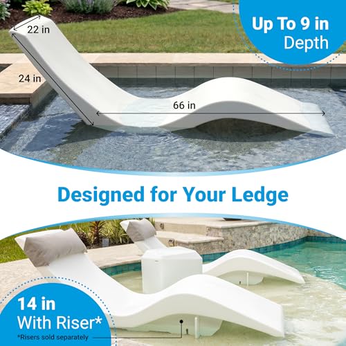 Image of Aqua Outdoors Pool Lounge Chairs, Pool Chairs for in Pool, 9-in Water Depth