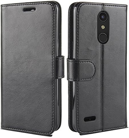 LG K30 Case, LG K10 2018 Wallet Case Leather - ZHFLY Leather Flip Case with Kickstand Card Slots for LG K30 with Magnetic Closure,Black