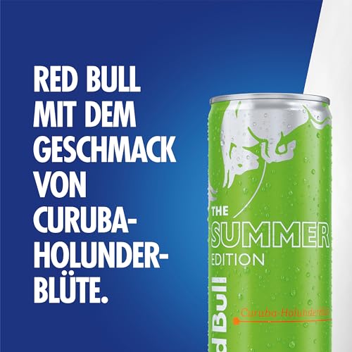 Red Bull Energy Drink Lime Green Edition - Curuba-Holunderblüte, 24 x 250ml, Dosen Getränke 24er Palette, OHNE PFAND