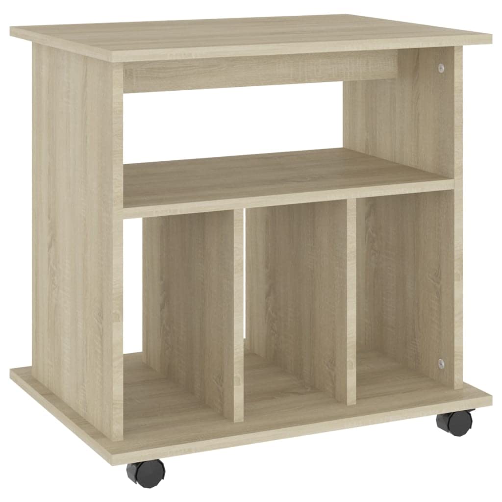 vidaXL Armoire à roulettes Meuble de Rangement Armoire de Bureau sur roulettes Fourniture de Bureau Intérieur Chêne Sonoma 60x45x60 cm Aggloméré
