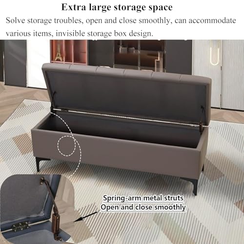 Tabouret d'extrémité de lit avec coffre pour optimiser le rangement des petits espaces