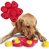 kathson Dog Interactive Games Puzzle Toys Dog Food Dispenser Puppy Fun IQ Educational Treat Box Slow Feed Bowl Nontoxic Food Dispensing Plate Dish Puzzle Toys for Small Medium Large Dogs Training Play